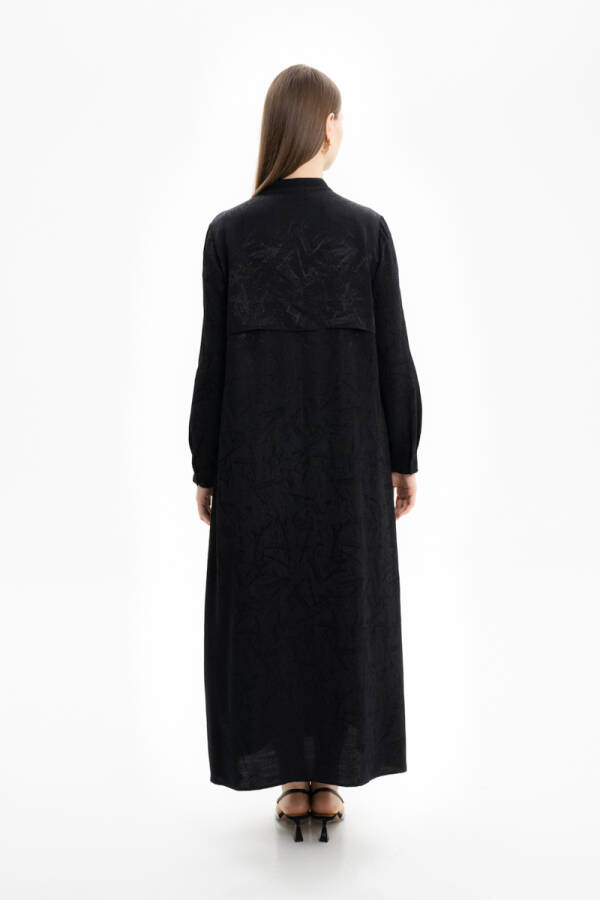 Siyah İşleme Detaylı Ferace - 3