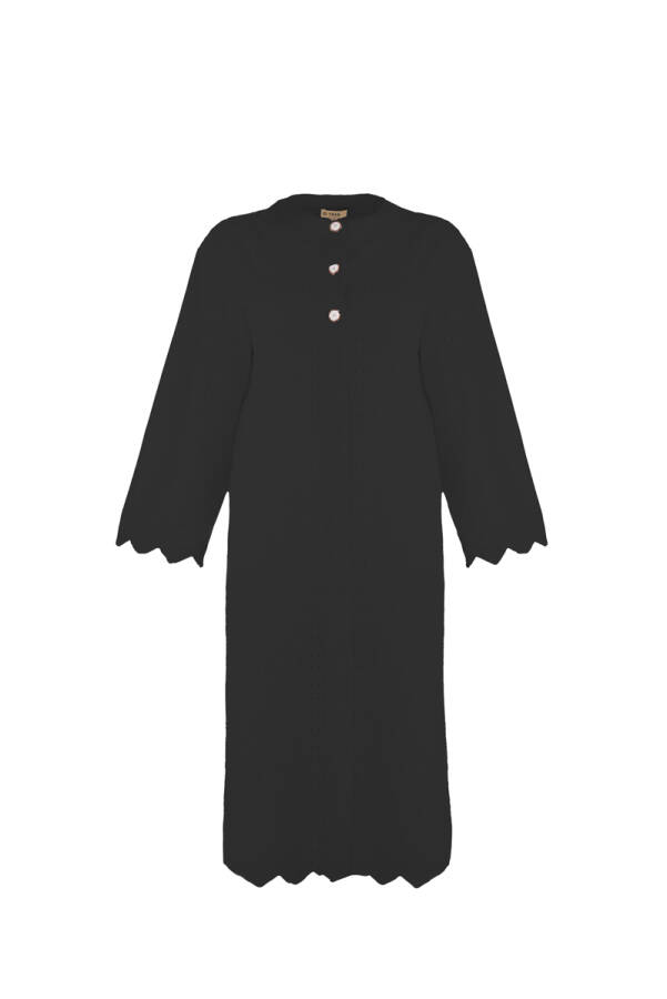 Siyah İşleme Detaylı Tunik - 1