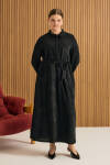 Siyah Jakarlı Örme Elbise - 4