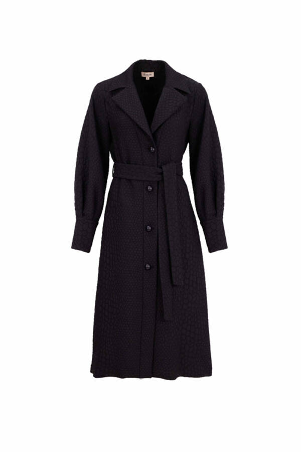 Siyah Jakarlı Pardösü - Aker