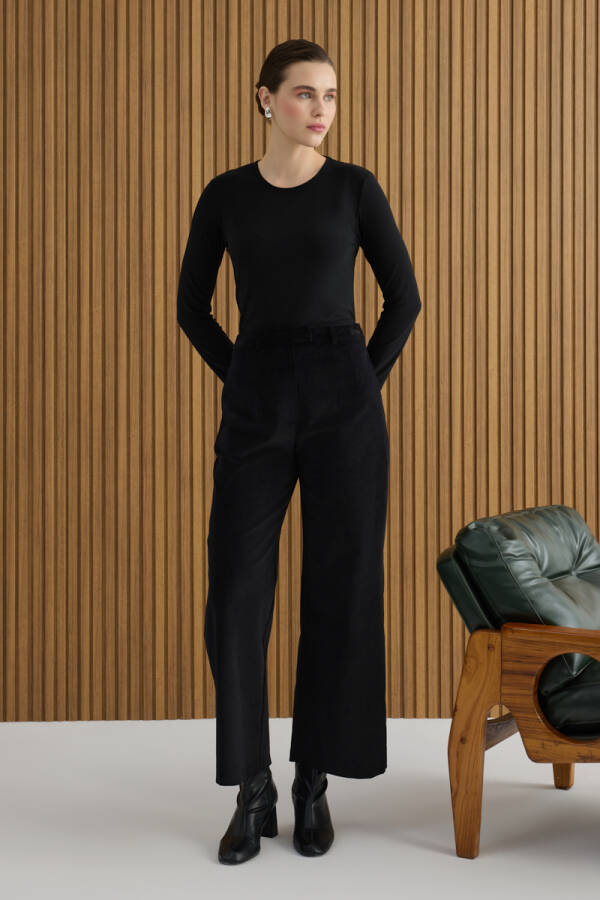 Siyah Kadife Pantolon - Aker (1)