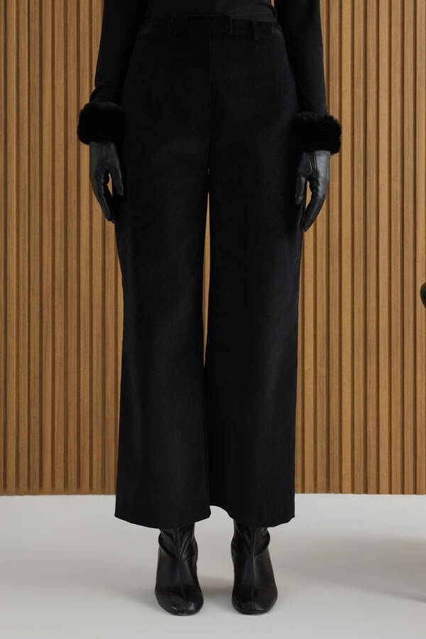 Siyah Kadife Pantolon - 4