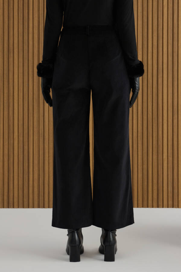 Siyah Kadife Pantolon - 5