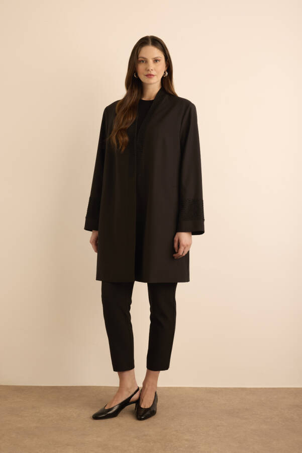 Siyah Taşlı File Detaylı Kap - Aker (1)