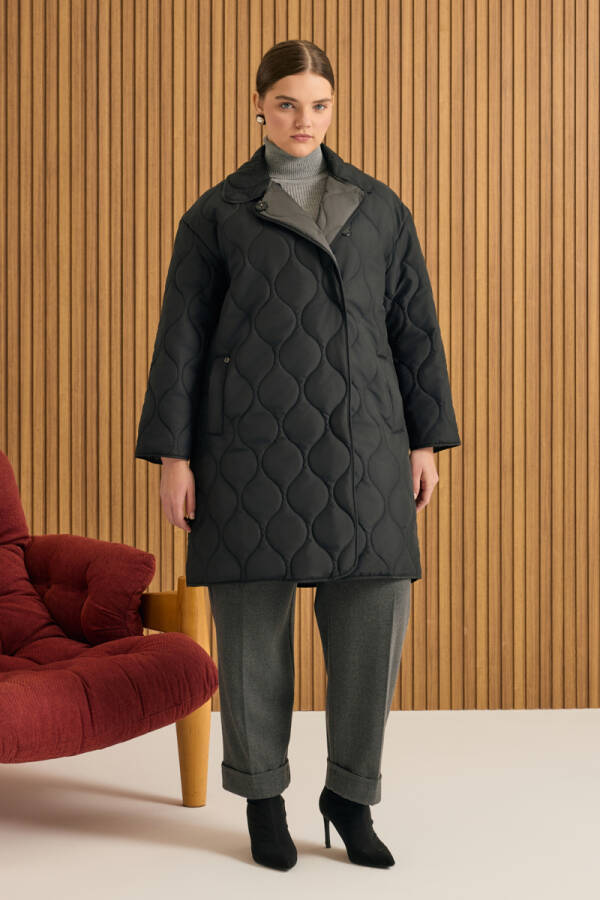 Siyah Kapitone Mont - 2