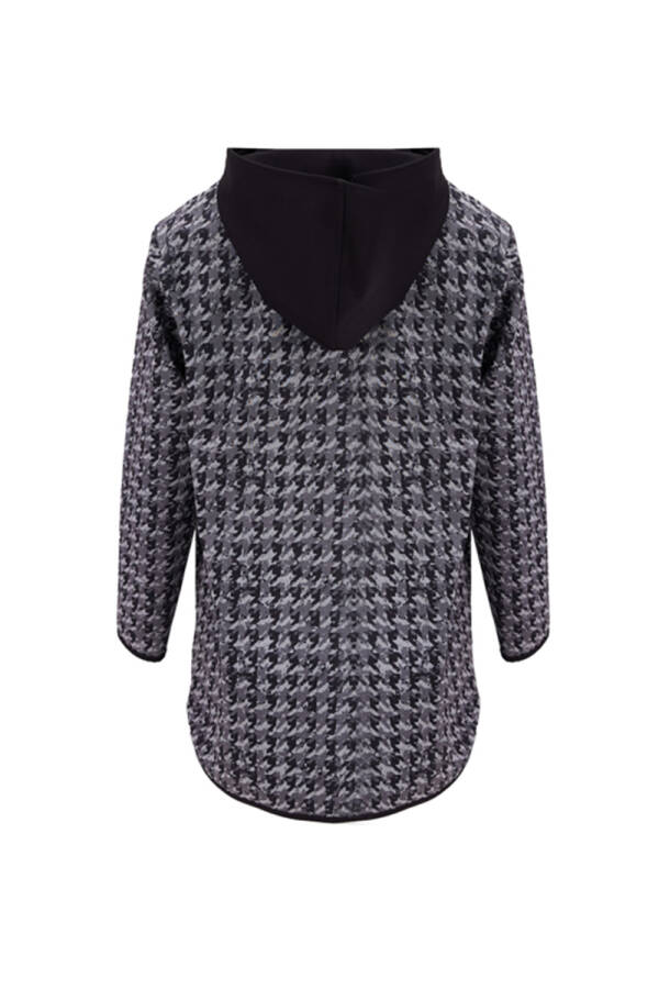 Siyah Kapüşonlu Spor Hırka - 3