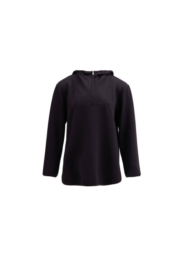 Siyah Kapüşonlu Spor Sweat - Aker