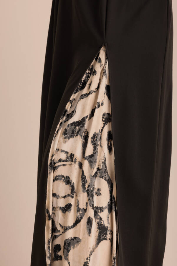 Siyah Kemerli Kuplu Elbise - 4