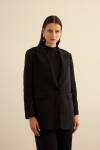 Siyah Keten Ceket - 1