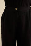 Siyah Keten Pantolon - 5