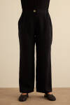 Siyah Keten Pantolon - 2