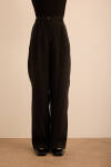 Siyah Keten Pantolon - 2