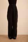 Siyah Keten Pantolon - 2