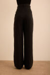 Siyah Keten Pantolon - 6