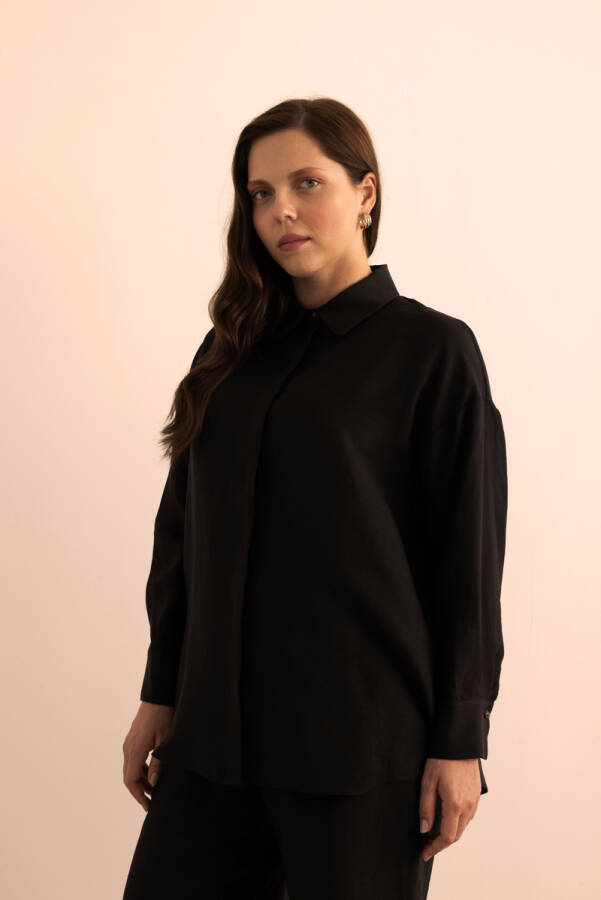 Siyah Keten Tunik - 3