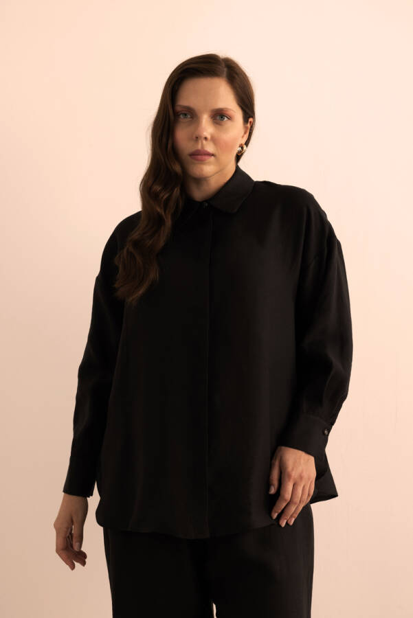 Siyah Keten Tunik - 4