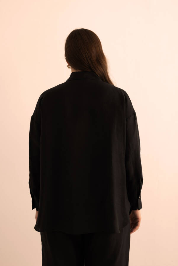 Siyah Keten Tunik - 7