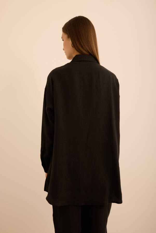Siyah Keten Tunik - 7