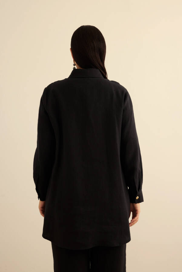 Siyah Keten Tunik - 6