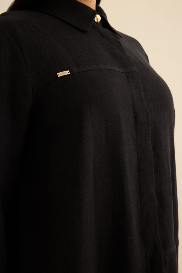 Siyah Keten Tunik - 6