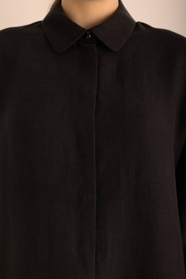 Siyah Keten Tunik - 5