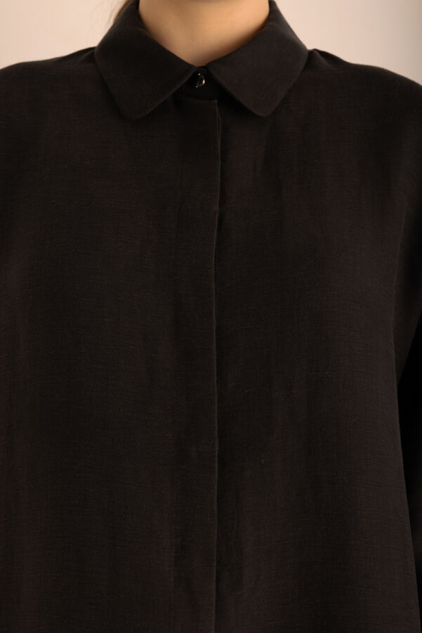 Siyah Keten Tunik - 5