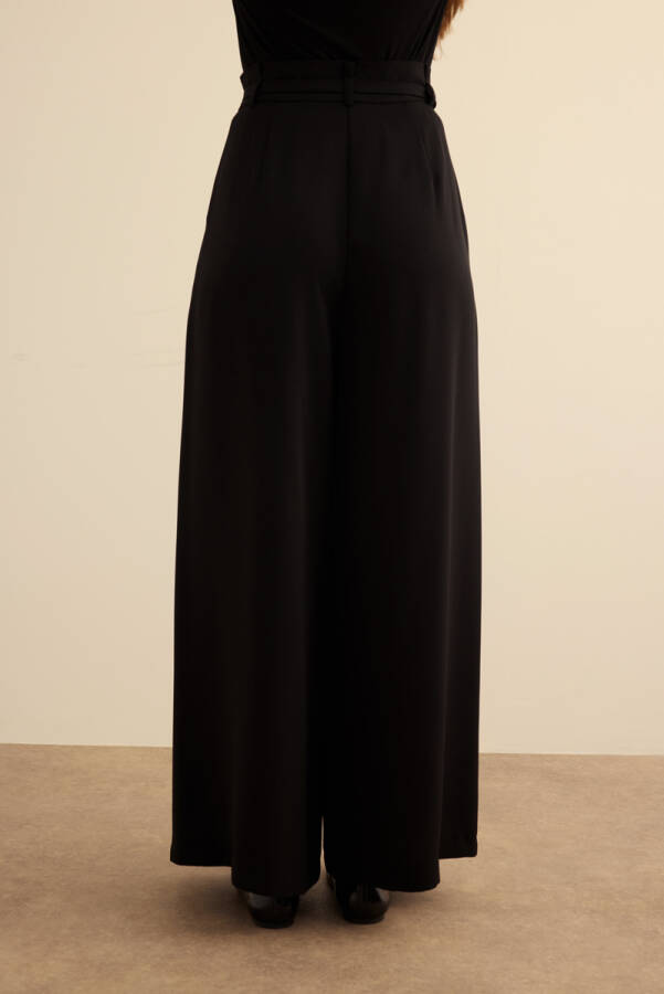 Siyah Klasik Dokuma Pantolon Etek - 7