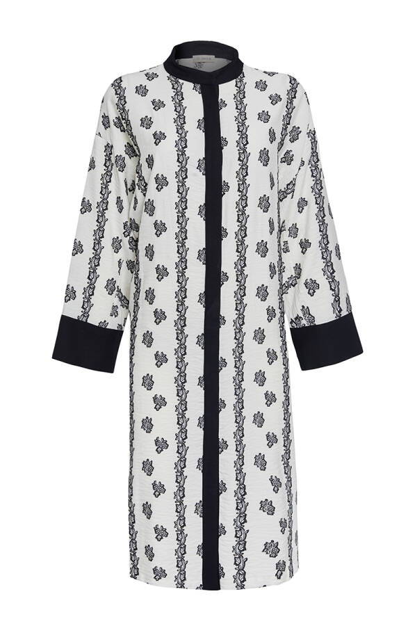 Siyah Kolları İşleme Detaylı Tunik - 1