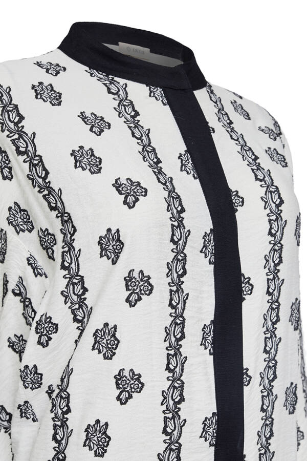 Siyah Kolları İşleme Detaylı Tunik - 2