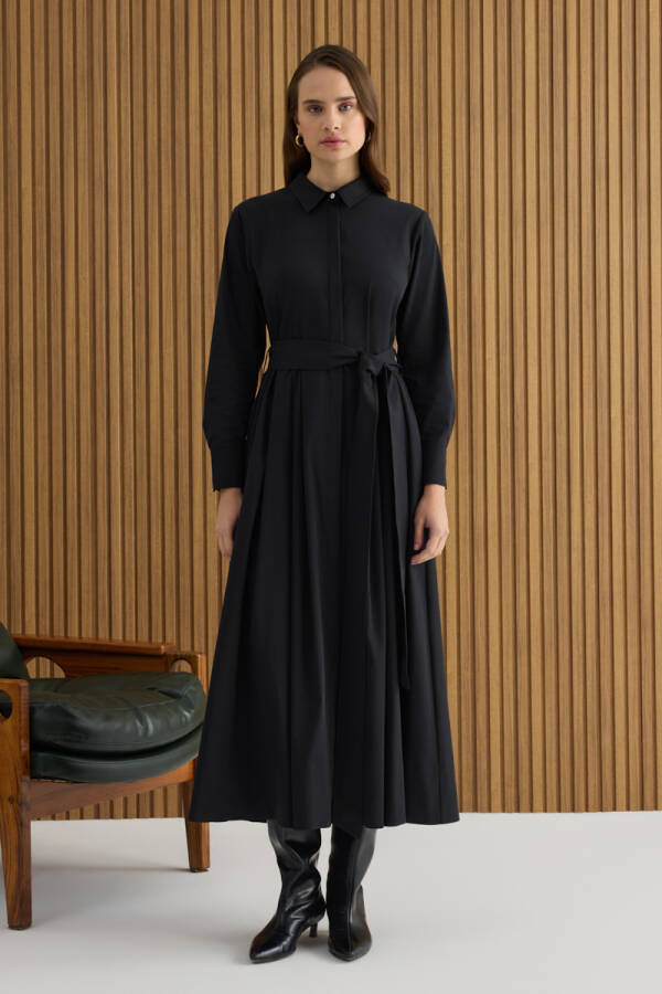 Siyah Koton Elbise - 3