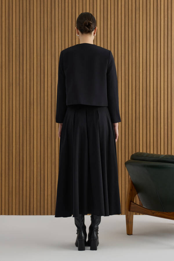 Siyah Koton Kısa Ceket - 6