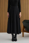 Siyah Koton Pileli Etek - 3