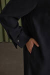 Siyah Koza Kol Düğmeli Tunik - 5