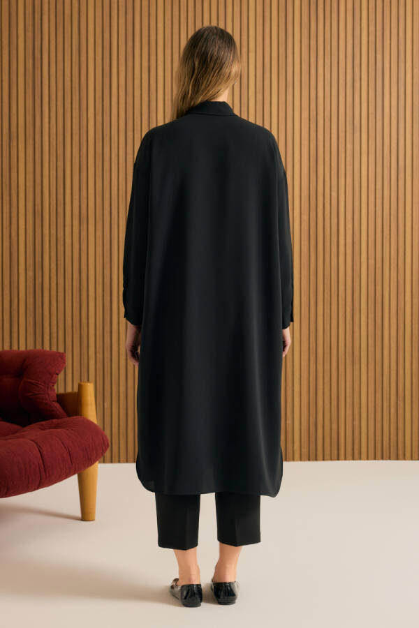 Siyah Koza Logo Detaylı Tunik - 6