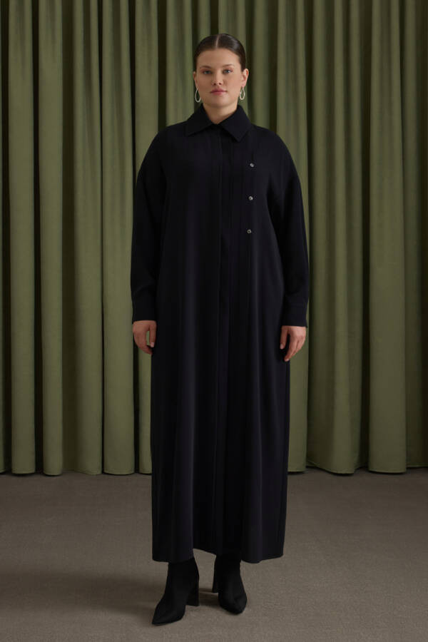 Siyah Koza Logolu Elbise - Aker (1)