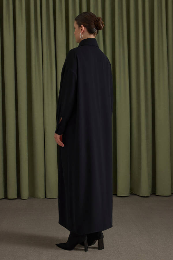 Siyah Koza Logolu Elbise - 6