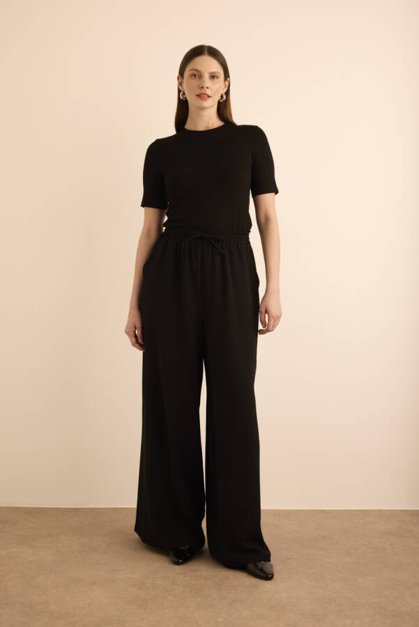 Siyah Krep Pantolon Etek - Aker (1)
