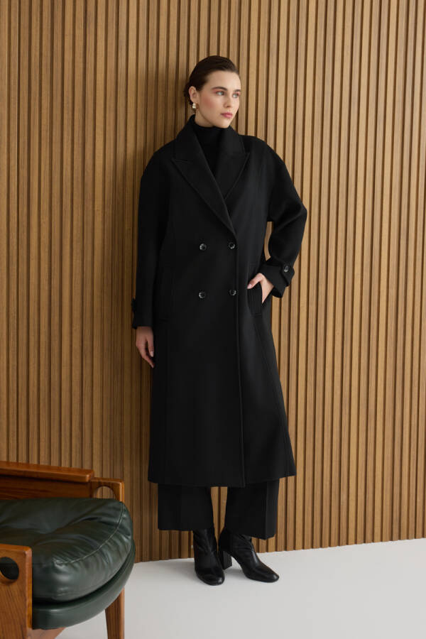 Siyah Kruvaze Kapama Kaban - Aker