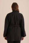 Siyah Kumaş Broşlu Kimono - 7