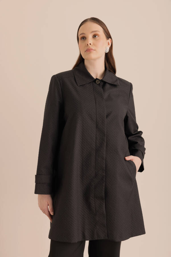 Siyah Kumaşı Dokulu Su İtici Özellikli Kap - 5