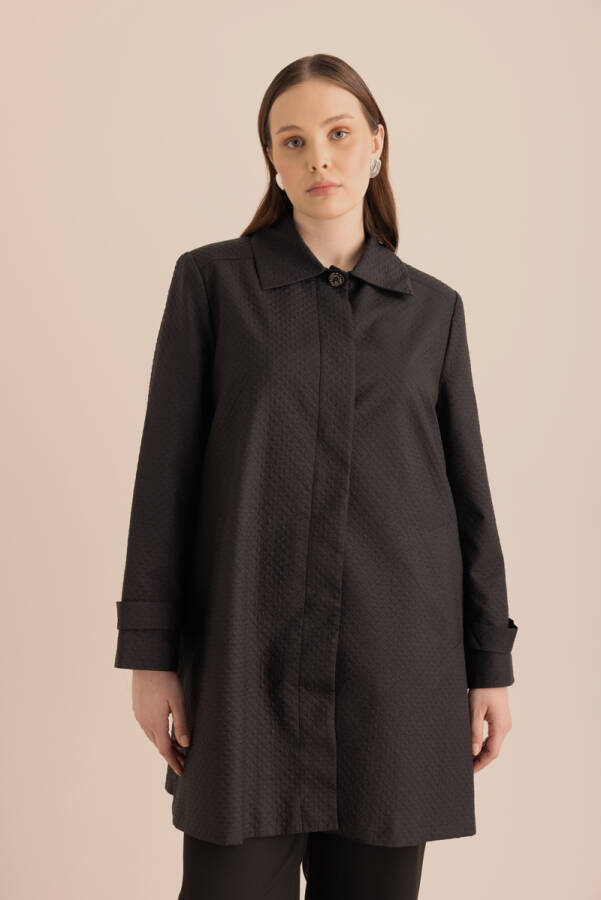 Siyah Kumaşı Dokulu Su İtici Özellikli Kap - 6