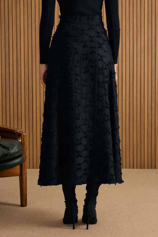 Siyah Kumaşı Püsküllü Dokuma Etek - 7