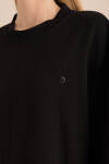 Siyah Kup Detaylı Sweatshirt - 3