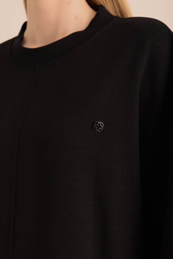 Siyah Kup Detaylı Sweatshirt - 3