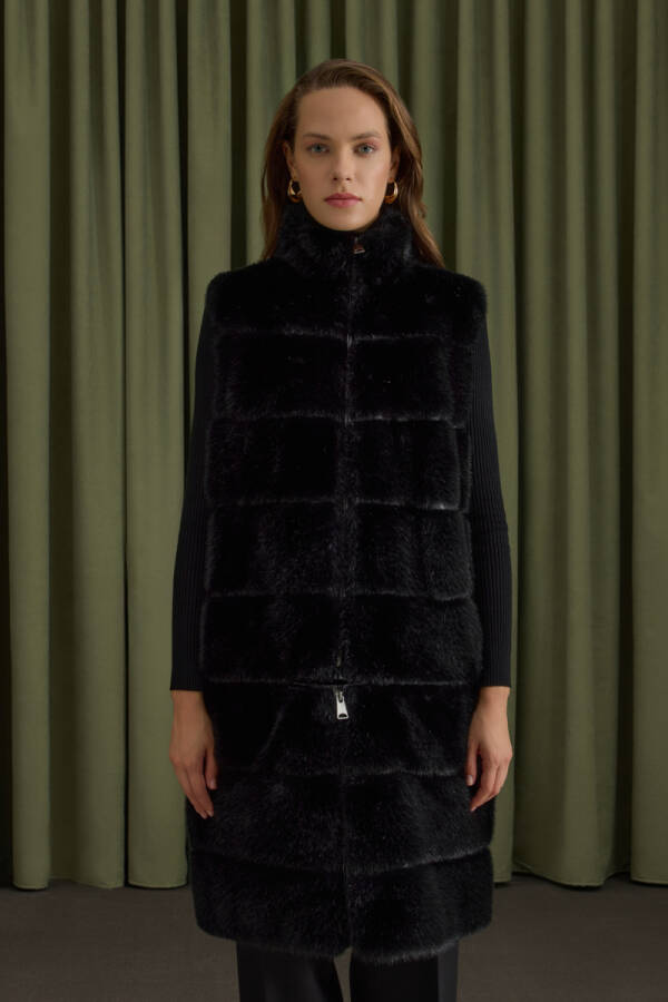 Siyah Kürk Yelek - 3