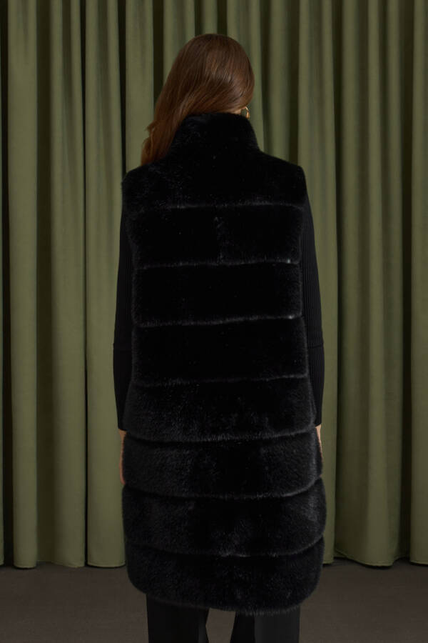 Siyah Kürk Yelek - 7