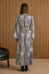 Siyah Leopar Desenli Elbise - 7