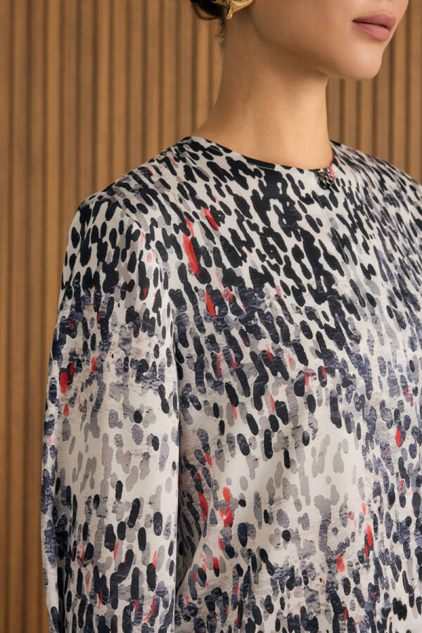 Siyah Leopar Desenli Tunik - 3