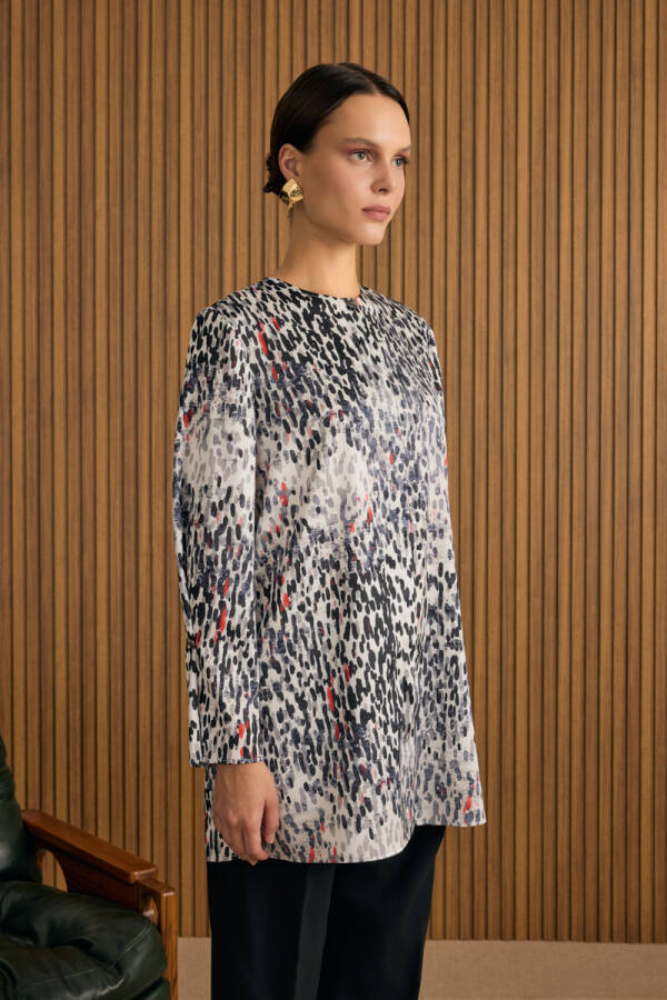 Siyah Leopar Desenli Tunik - Aker (1)