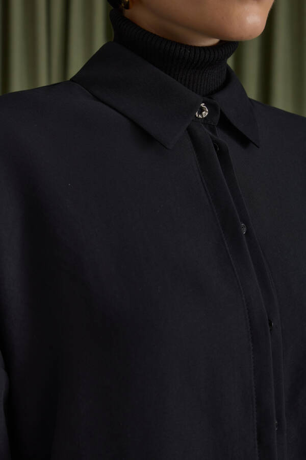 Siyah Lyocell Bluz - 4